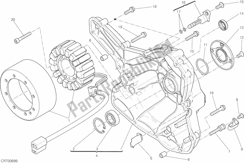 Alle onderdelen voor de Generator Deksel van de Ducati Scrambler Cafe Racer USA 803 2017